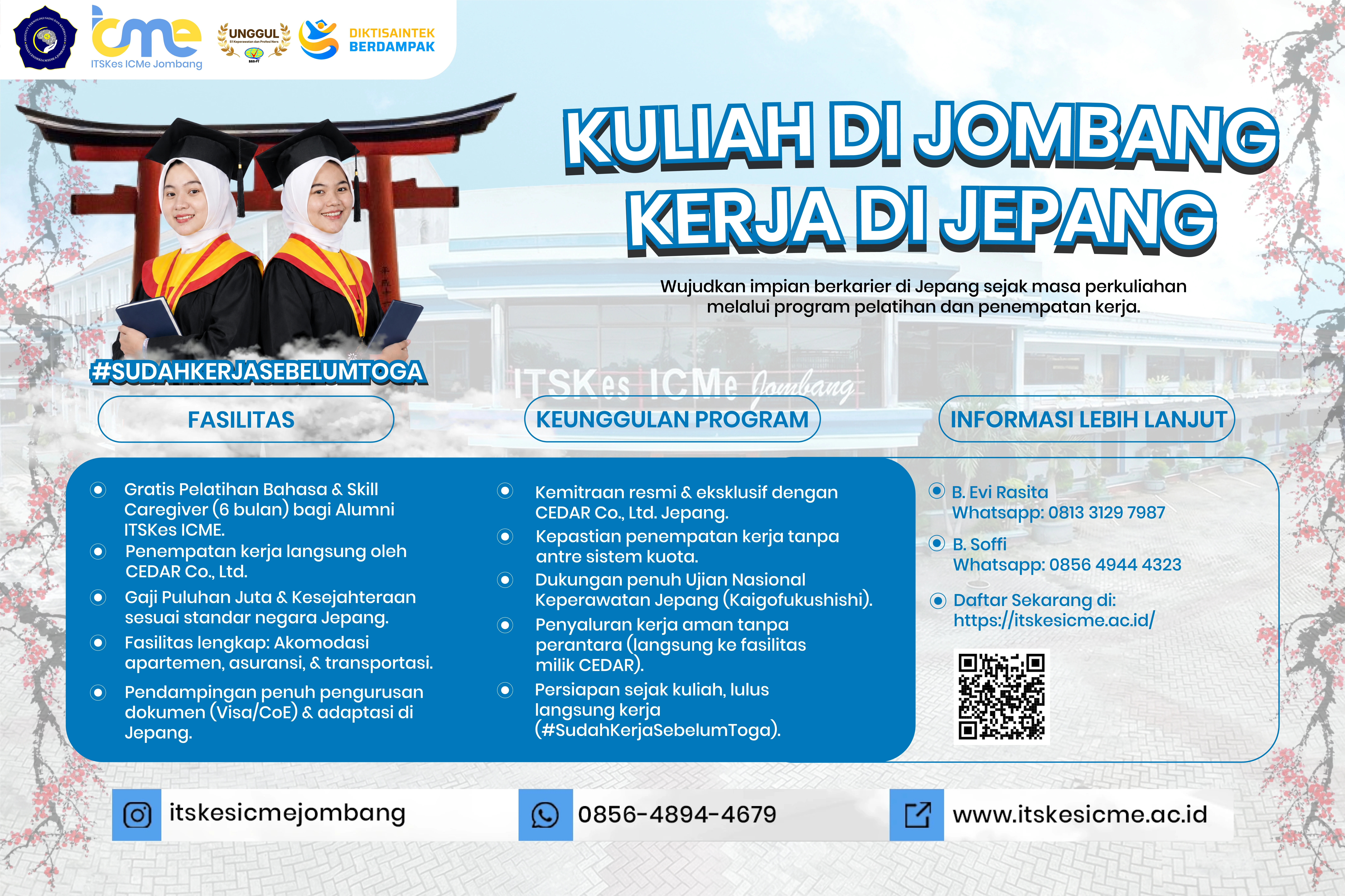 Kuliah di ITSKes ICMe Jombang membuka peluang karier di Jepang melalui kerja sama internasional, pendidikan berkualitas, dan terakreditasi unggul.
