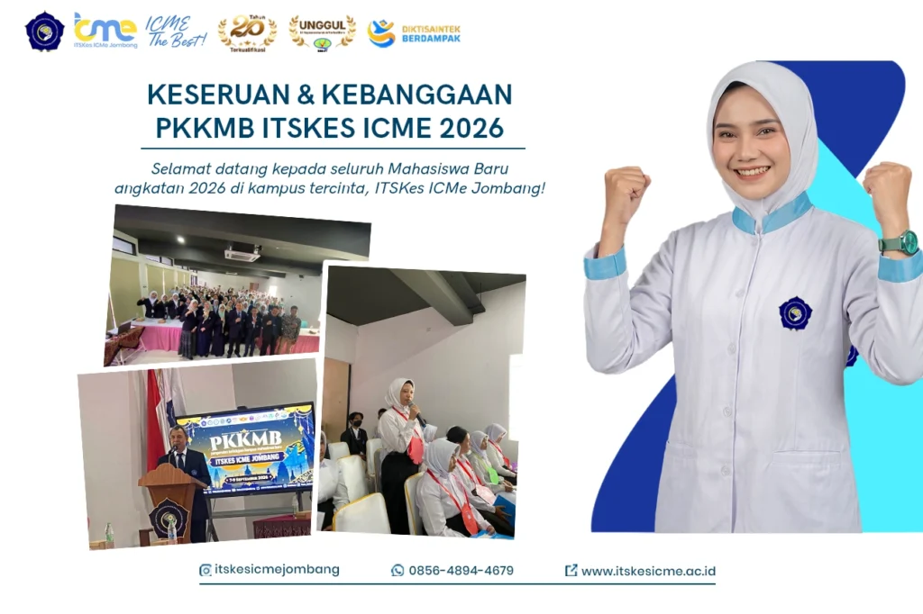 PKKMB ITSKes ICMe menjadi langkah awal mahasiswa baru mengenal kehidupan kampus, sistem akademik, lingkungan belajar, karakter, literasi teknologi, dan persiapan menuju dunia profesional.